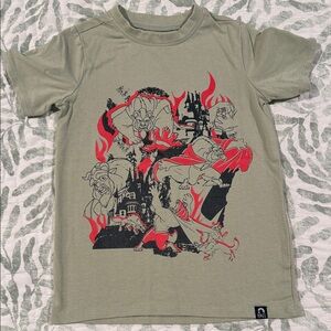 Rags to Raches Olive Tee with Red Graphics